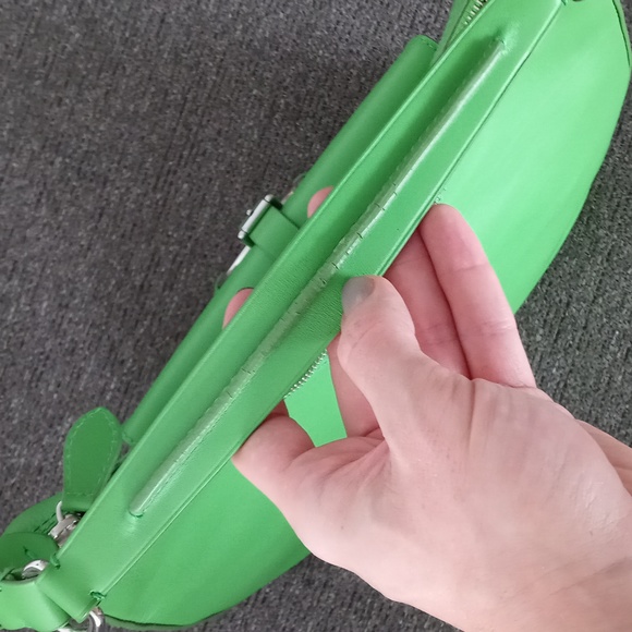 💚RARE Ralph Lauren💚 - Kelly Green Leather Equestrian Stirrup Hobo Bag - Picture 15 of 16